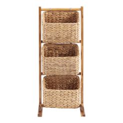 Drew Acacia And Water Hyacinth 3 Tier Basket Stand
