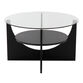 Ulster Round Wood And Glass Coffee Table With Shelf image number 0