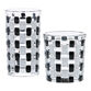 Black And White Basketweave Bar Glass image number 0