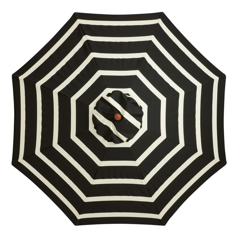 Black and White Stripe 9 Ft Replacement Umbrella Canopy image number 1