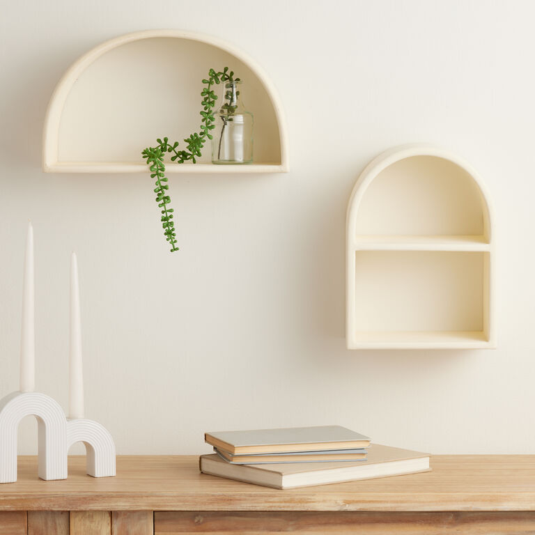 White Arched Floating Wall Shelf image number 2