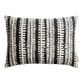 Black And Ivory Leaf Stripe Lumbar Pillow image number 0