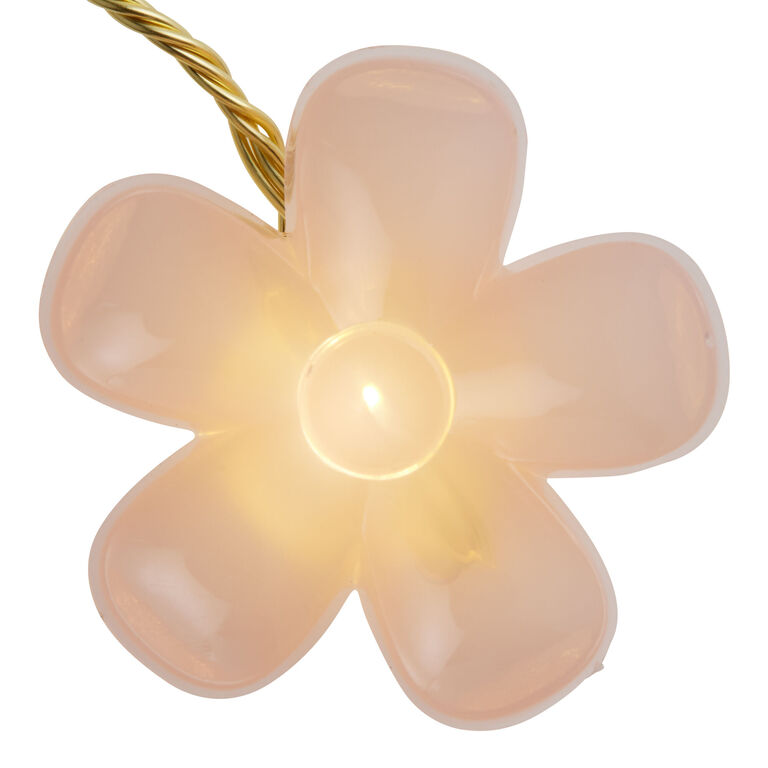 Peach Floral Micro LED Battery Operated String Lights image number 3