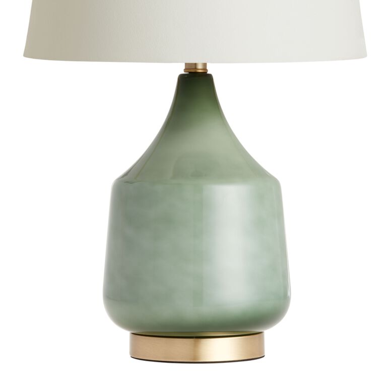 Jade Green Ombre Glass Table Lamp Base image number 1