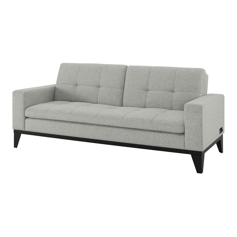 Merton Gray Tufted Convertible Sleeper Sofa with USB Ports image number 1
