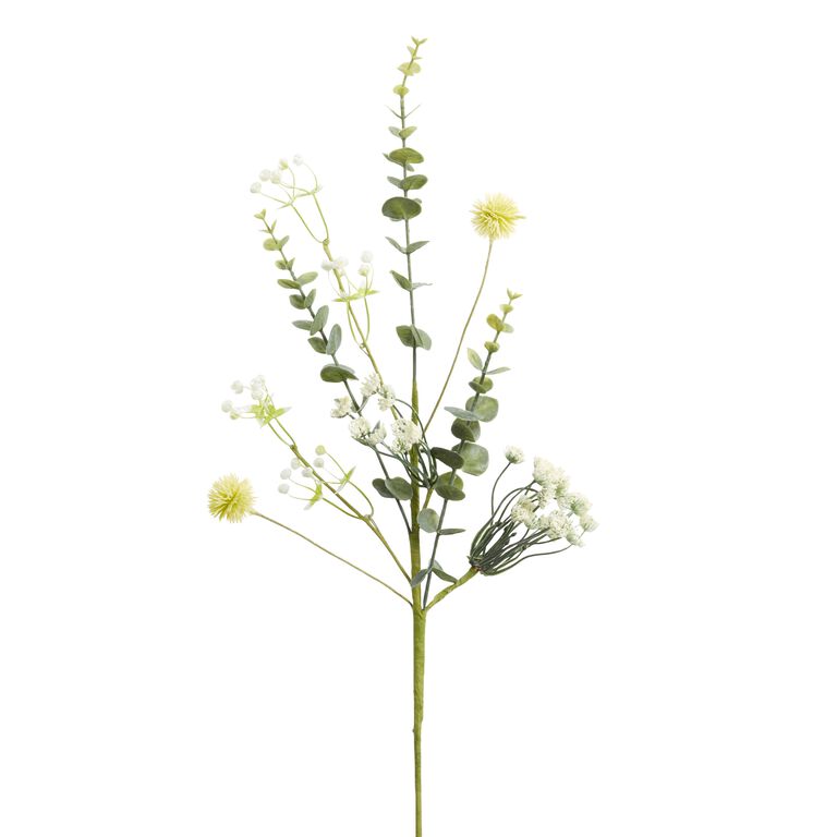 White Faux Allium And Eucalyptus Spray image number 1