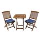 Cavallo 3 Piece Outdoor Bistro Set With Blue Cushions image number 0