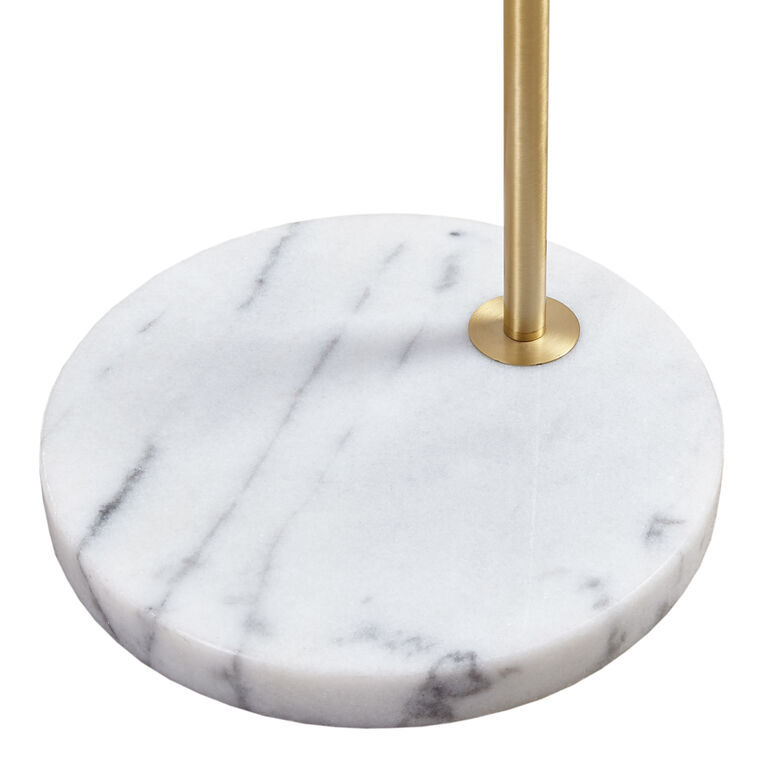 Meg Gold Metal And White Marble Arched Floor Lamp image number 3