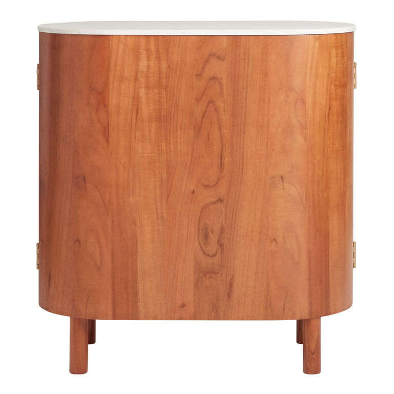 Caitlin Oval Warm Chestnut Marble Top Bar Cabinet image number 5