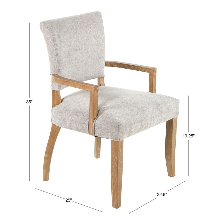 Monroe Gray Wood Upholstered Dining Armchair image number 4