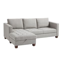 Gray Left Facing Trudeau Sectional Sofa with Storage