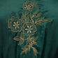 Emerald And Gold Satin Floral Embroidered Robe image number 2
