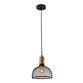Clint Small Black Mesh And Wood Pendant Lamp image number 0