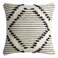 Black And Ivory Diamond Fringe Indoor Outdoor Throw Pillow image number 0