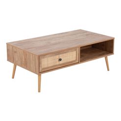 Mia Cane Front Coffee Table with Drawer
