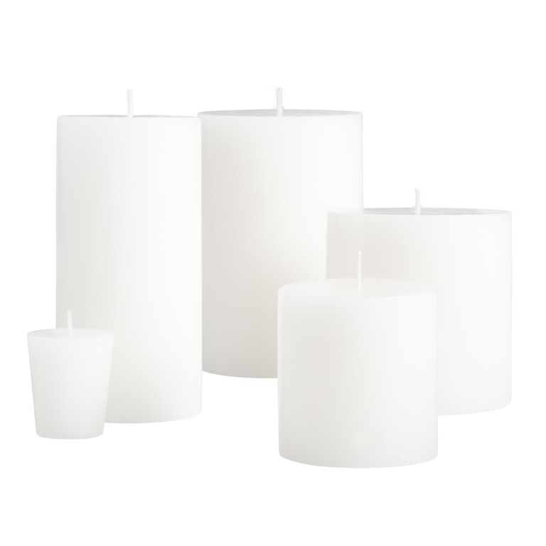 4x4 White Unscented Pillar Candle image number 2