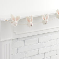 White Faux Fur Bunny Face Garland