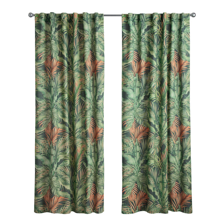 Green Multicolor Tropics Sleeve Top Curtain Set Of 2 image number 3