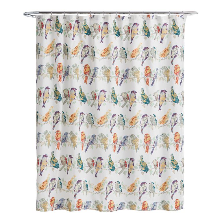 Collingswood Multicolor Bird Print Shower Curtain image number 1