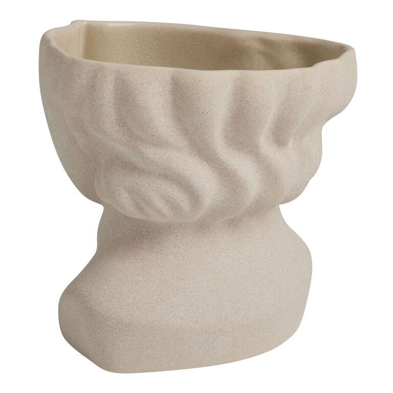 Natural Sand Ceramic Figural Bust Planter image number 2