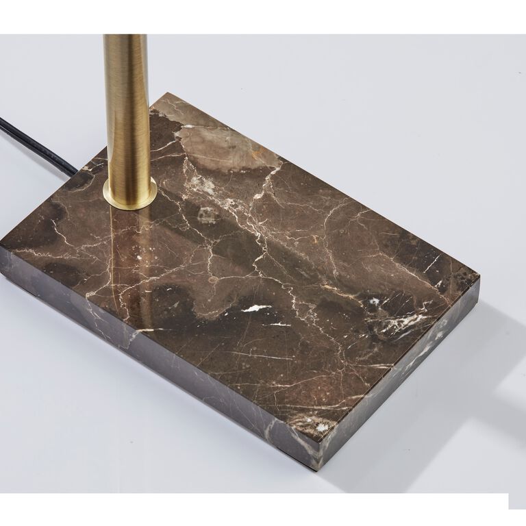 Bristol Brown Marble, Antique Brass And Glass Floor Lamp image number 3