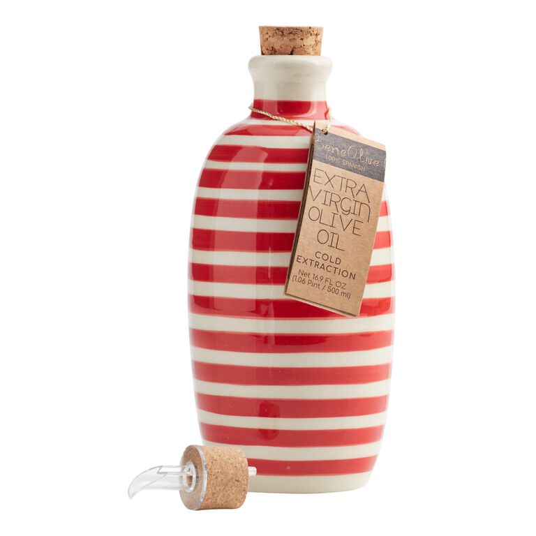 Beneoliva Extra Virgin Olive Oil in Striped Ceramic Bottle image number 1