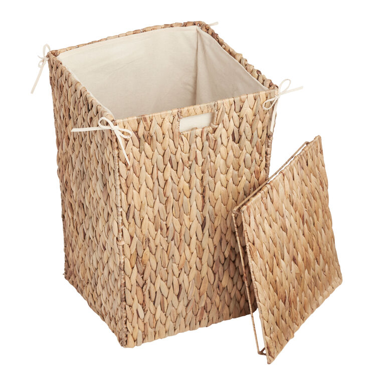 Willa Natural Hyacinth Laundry Hamper With Liner and Lid image number 3
