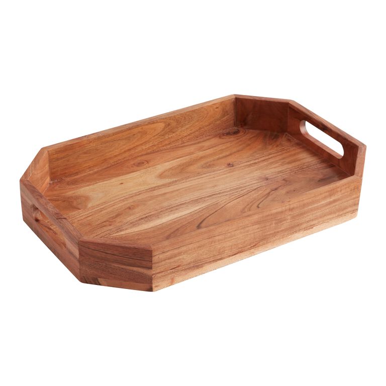 Acacia Wood Geo Serving Tray image number 1