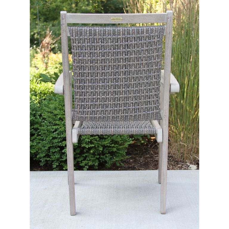 Helena Gray All Weather Outdoor Stacking Dining Armchair image number 5