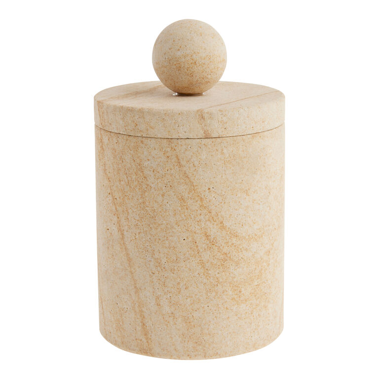 Sandstone Canister With Lid image number 1