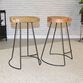 Chent Wood and Metal Backless Counter Stool 2 Piece Set image number 1