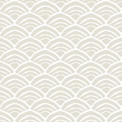 Beige And White Coastal Scallop Peel And Stick Wallpaper