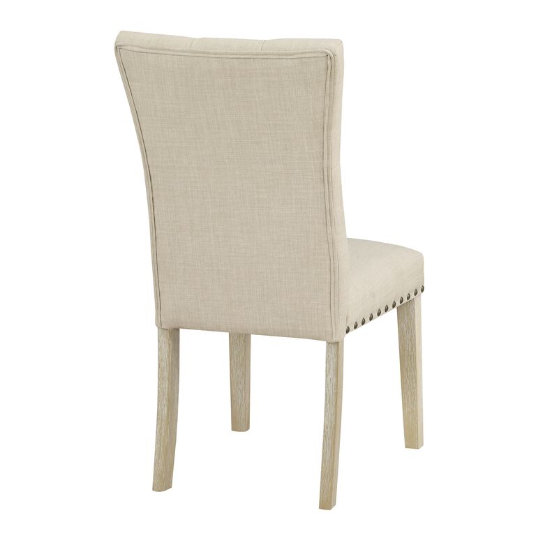 Addison Natural Tufted Upholstered Dining Chair Set of 2 image number 4