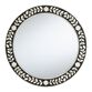 Round Black And White Floral Bone Inlay Wall Mirror image number 0