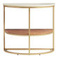 Piper Half Circle Marble Top and Gold Metal Side Table image number 2