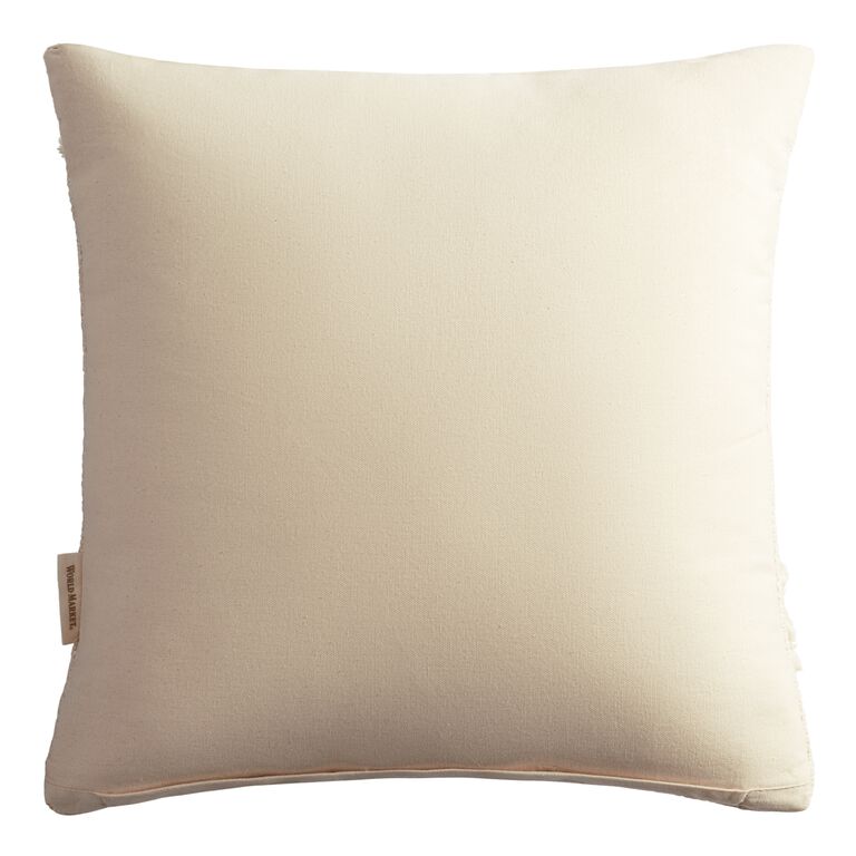 Ivory And Gold Tufted Abstract Throw Pillow image number 2