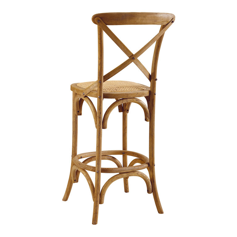 Syena Gray Wood and Rattan Counter Stool image number 3
