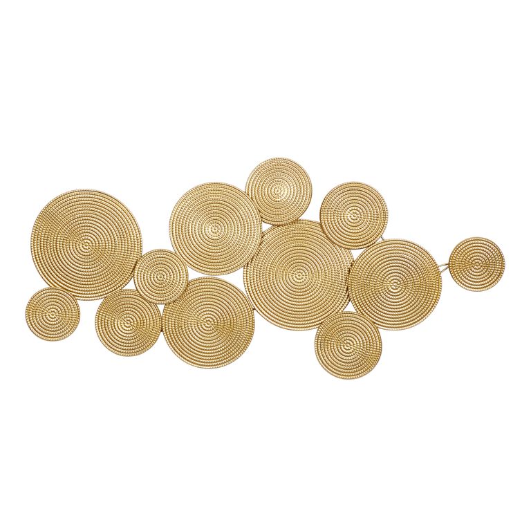 Gold Hammered Bubble Plate Wall Decor image number 1