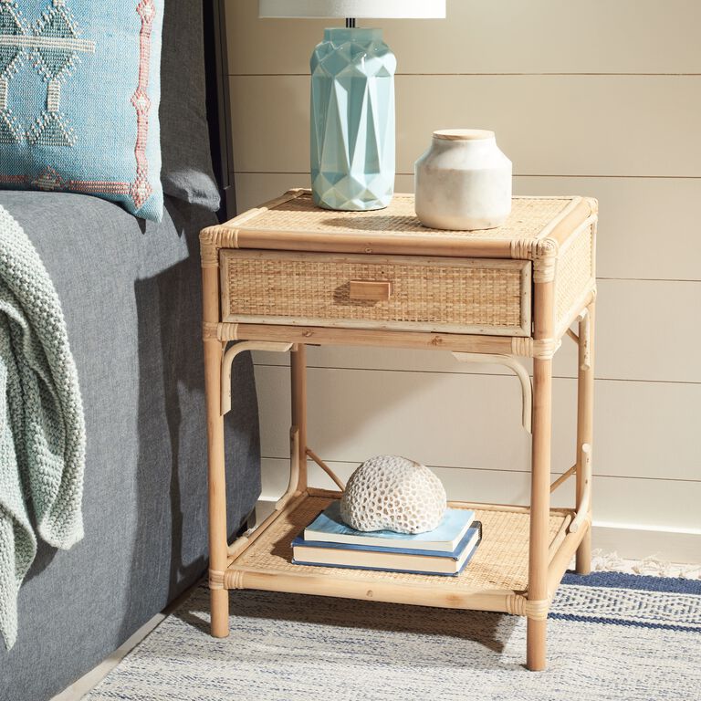 Celia Natural Rattan Nightstand With Drawer image number 2