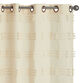 Natural Woven Fringe Lines Grommet Top Curtains Set of 2 image number 0