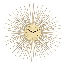 Round Gold Boho Sunburst Wall Clock