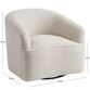 Ivory Curved Back Odin Upholstered Swivel Chair image number 4