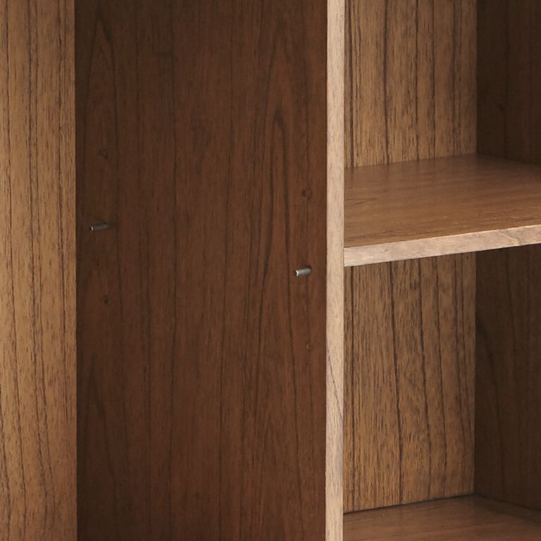 Leasy Walnut Wood and Black Metal Storage Cabinet image number 6