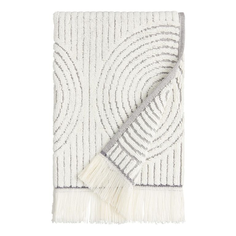 Morgan Gray and Off White Sculpted Spiral Towel Collection image number 3
