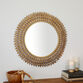Gold Metal Layered Leaf Wall Mirror image number 1