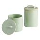 Sage Green Ribbed Ceramic Storage Canister image number 0