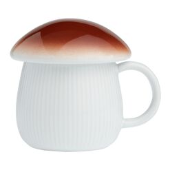 Mushroom Lidded Ceramic Mug