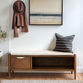 Missy Wood Mid Century Storage Bench with Cushion image number 1