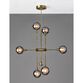 Starling Antique Brass And Glass 6 Light LED Chandelier image number 1