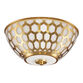 Brianna Gold And White Honeycomb Flush Mount Ceiling Light image number 0